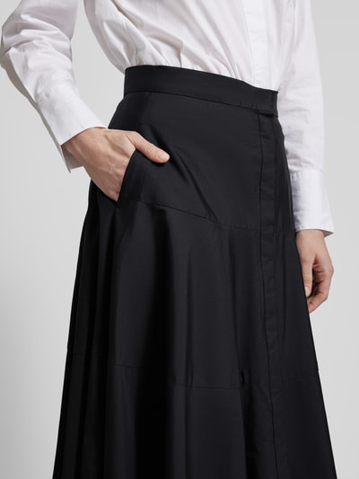 Max Mara Studio Midirok in effen design, model 'TERAMO' Zwart - 3