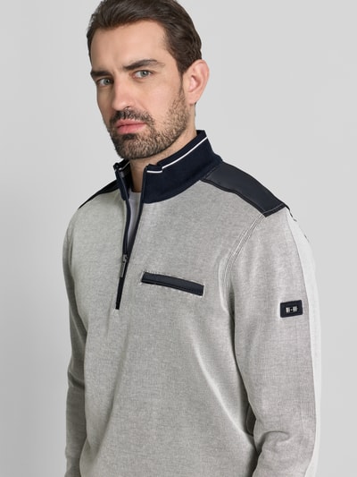 bugatti Sweatshirt met opstaande kraag, model 'Selanik' Ecru - 3