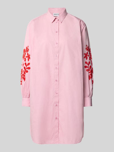 Jake*s Casual Knielanges Hemdblusenkleid mit Stitchings Fuchsia 2
