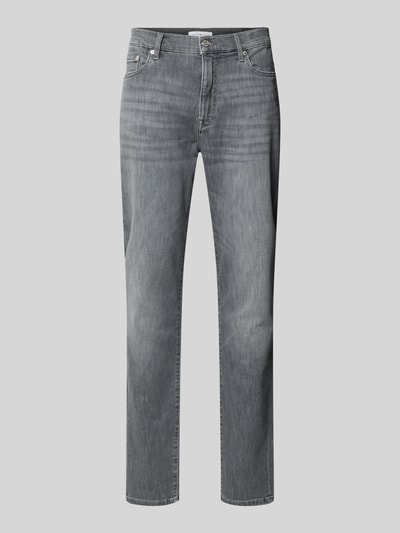 Produktfoto, szare jeansy o prostym kroju slim fit, delikatne sprania, bawełniany miks, Slim Fit Jeans aus Baumwoll-Mix Modell 'BLEECKER' von Tommy Hilfiger, Herren Slim Fit Jeans