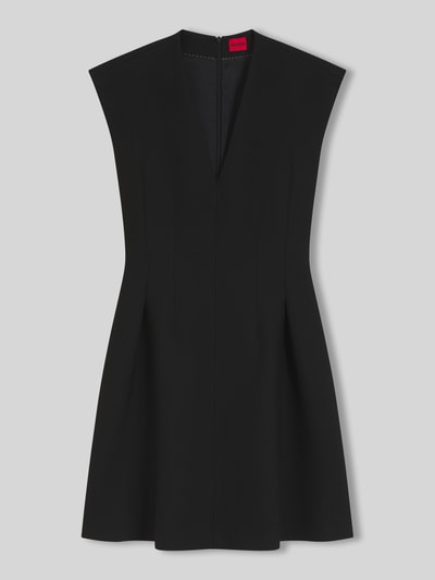 HUGO Regular Fit Etuikleid mit V-Ausschnitt Black 2