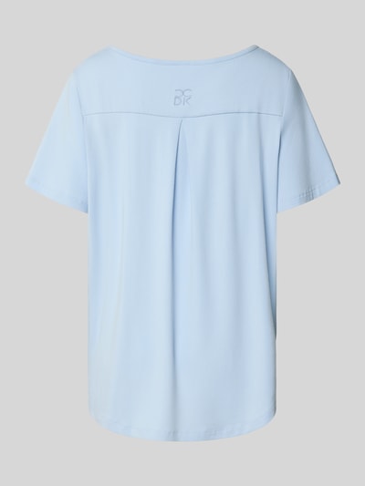 CCDK Copenhagen Góra od piżamy z prążkowanym, okrągłym dekoltem model ‘Bea’ Niebieski 3