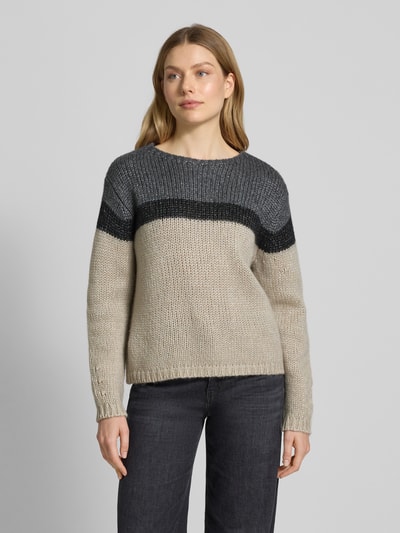 Luisa Cerano Strickpullover mit Rundhalsausschnitt Hellgrau 4