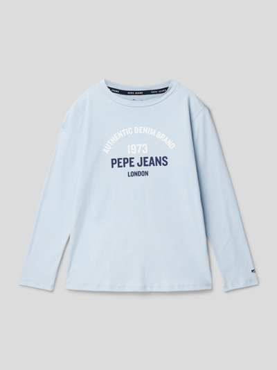 Pepe Jeans Longsleeve mit Label-Print Modell 'TIMOTHY' Bleu 1