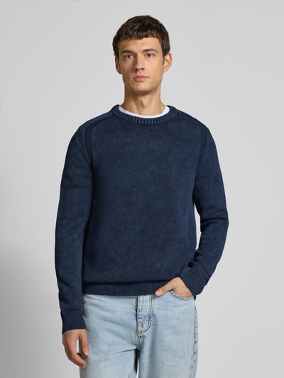 Armedangels Regular Fit Strickpullover aus reiner Baumwolle Modell 'VAANJO ' Dunkelblau 4