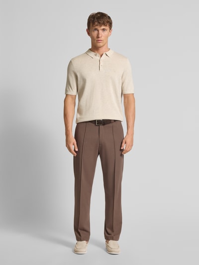 Fynch-Hatton Regular Fit Poloshirt in Strick-Optik Offwhite 1