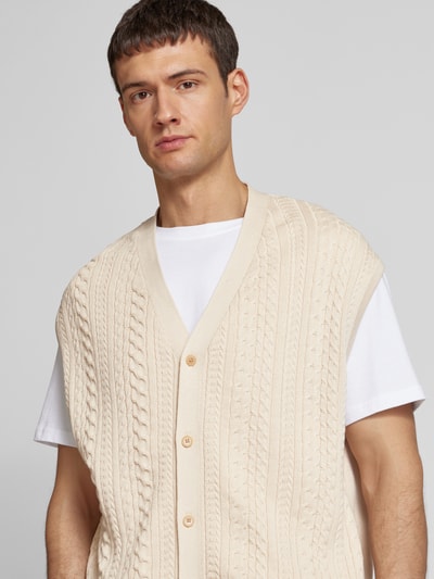 SELECTED HOMME Pullunder mit Zopfmuster Offwhite 3