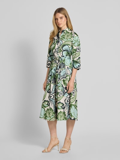 Christian Berg Woman Hemdblusenkleid mit Bindegürtel Dunkelgruen 1