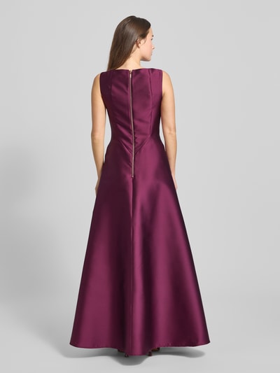 Swing Sukienka wieczorowa z dekoltem w łódkę Ciemnoczerwony 5