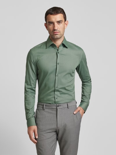 BOSS Slim fit zakelijk overhemd met extra lange mouwen, model 'Hank' Groen - 4