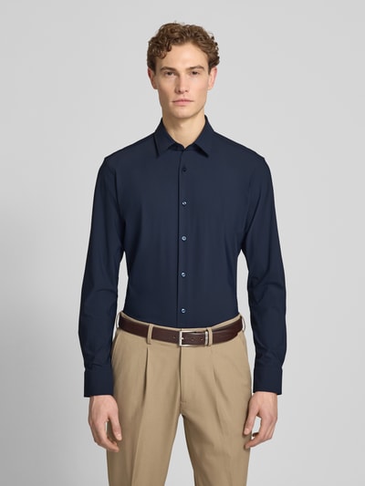 BOSS Regular Fit Businesshemd mit Kentkragen Modell 'JOE' Marine 4