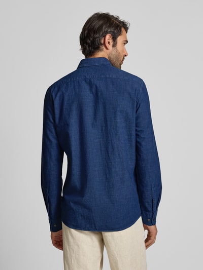 Marc O'Polo Shaped Fit Freizeithemd aus reiner Baumwolle Jeansblau 5