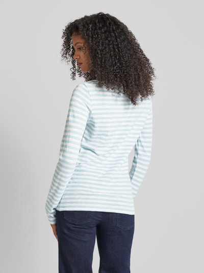 Marc O'Polo Longsleeve mit U-Boot-Ausschnitt Hellblau Melange 5