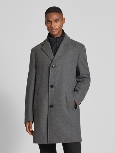 HECHTER PARIS Lange jas van wolmix Grafiet - 4