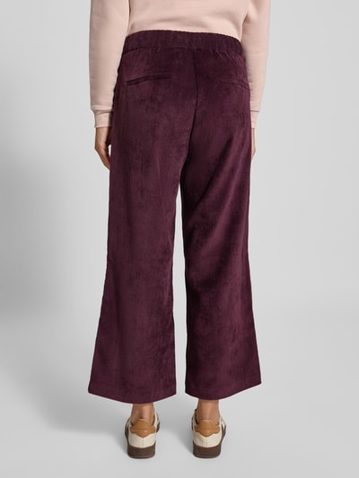 MAC Korte corduroy broek met elastische band, model 'CHIARA' Aubergine - 5