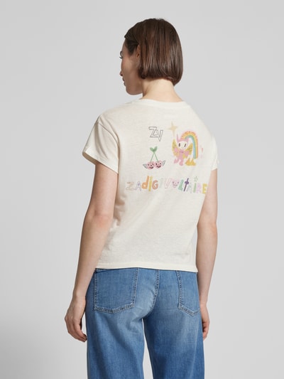 Zadig & Voltaire T-shirt met motiefprint, model 'CHARLOTTE' Offwhite - 5