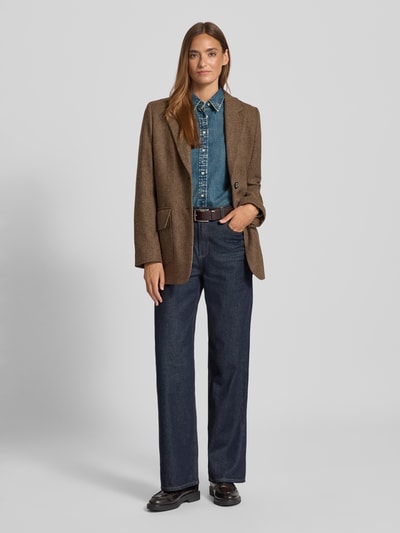 Lauren Ralph Lauren Jeansbluse mit Label-Stitching Jeansblau 1