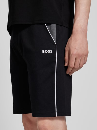 BOSS Sweatshorts met labelstitching Zwart - 3