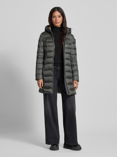 Blauer Usa Daunenmantel mit Kapuze Modell 'AGNES' Dunkelgrau 1
