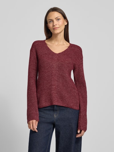 s.Oliver RED LABEL Regular fit gebreide pullover met wol Bordeaux - 4