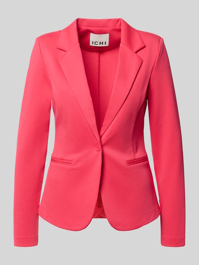 Produktfoto, Regular Fit Blazer met viscose-aandeel model 'Kate' van ICHI in elastische stofmix, reverskraag, paspelzakken, knoopsluiting, roze kleur