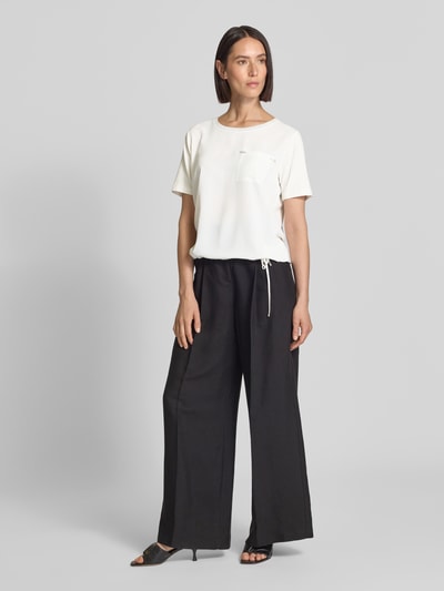 monari T-Shirt mit Brusttasche und Ziersteinbesatz Offwhite 1