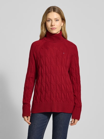 Tommy Hilfiger Golf o kroju relaxed fit z czystej wełny Czerwony 4