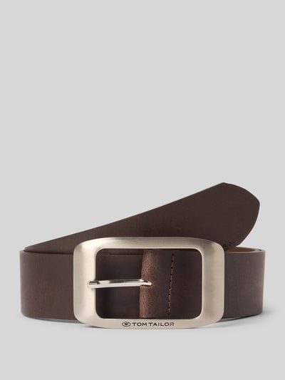 Tom Tailor Ledergürtel aus echtem Leder in klassischer Form Dunkelbraun 1