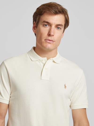 Polo Ralph Lauren Custom Slim Fit Poloshirt mit Label-Stitching Beige 3