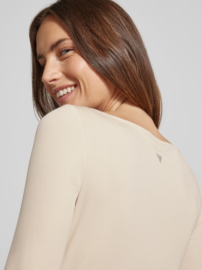 Guess Shirt met lange mouwen en geribde boothals Ecru - 3
