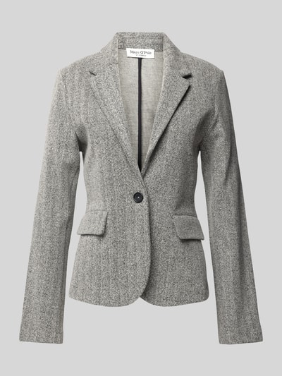 Marc O'Polo Regular fit jersey blazer met visgraatmotief Lichtgrijs - 2