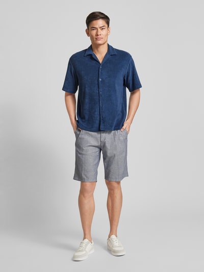 Jack & Jones Premium Vrijetijdsoverhemd met reverskraag, model 'TERRY' Marineblauw - 1