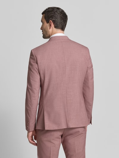 Męski model nosi Slim Fit Sakko mit Woll-Anteil od s.Oliver BLACK LABEL, jasnoróżowy kolor, gładka tekstura, pełny widok z tyłu