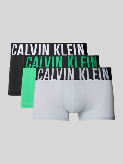 Calvin Klein Underwear Trunks mit elastischem Logo-Bund im 3er-Pack Gruen 1