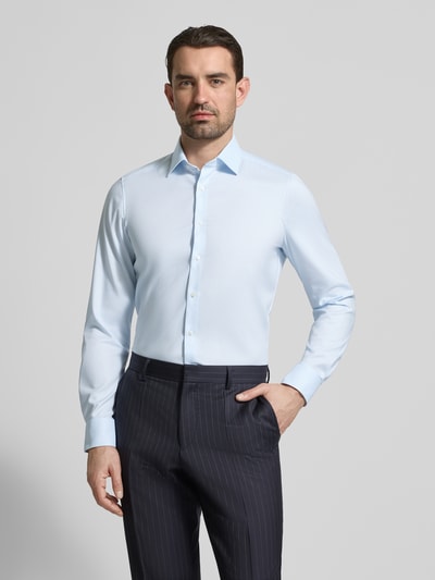 OLYMP Level 5 Slim Fit Business-Hemd mit Strukturmuster und Kentkragen Bleu 4