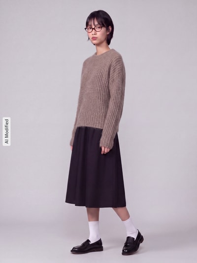 Pepe Jeans Regular Fit Pullover mit Woll-Anteil Modell 'ASHLEY CREW' Beige 1