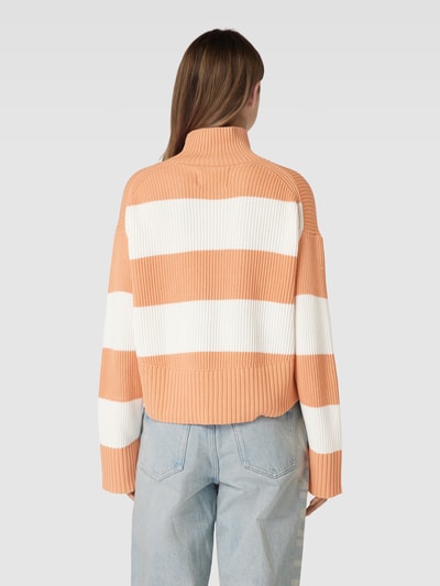 Calvin Klein Jeans Rollkragenpullover mit Blockstreifen Modell 'CHUNKY' Orange 5