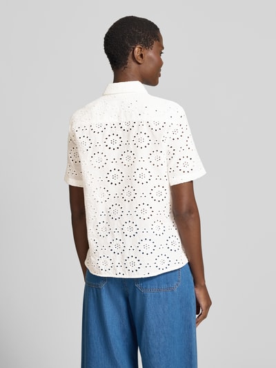 Brax Regular Fit Bluse aus reiner Baumwolle mit Lochstickerei Weiss 5