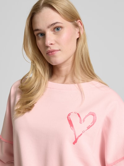 miss goodlife Oversized Sweatshirt mit gerippten Abschlüssen Rosa 3