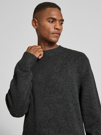 MCNEAL Strickpullover mit gerippten Abschlüssen Dunkelgrau Melange 3