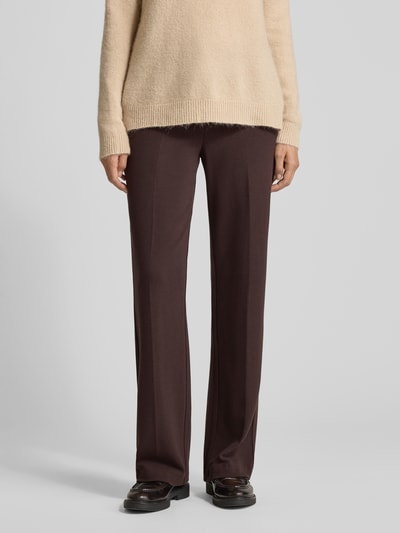 Christian Berg Woman Wide Leg Stoffhose mit Paspeltaschen am Gesäß Dunkelbraun 4