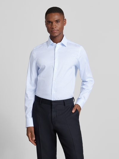 OLYMP Level 5 Slim fit zakelijk overhemd van katoenmix met Kentkraag Bleu - 4