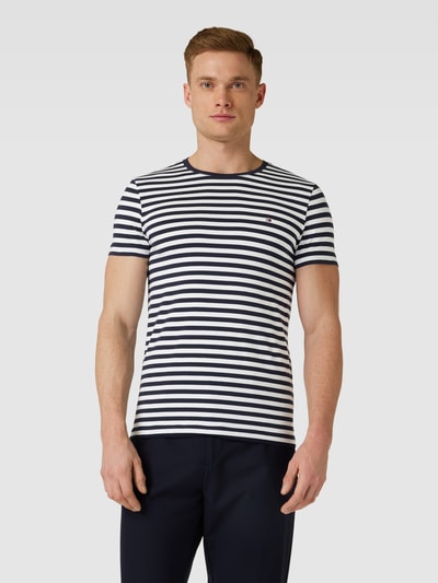 Tommy Hilfiger Slim Fit T-Shirt mit Logo-Stitching Marine 4