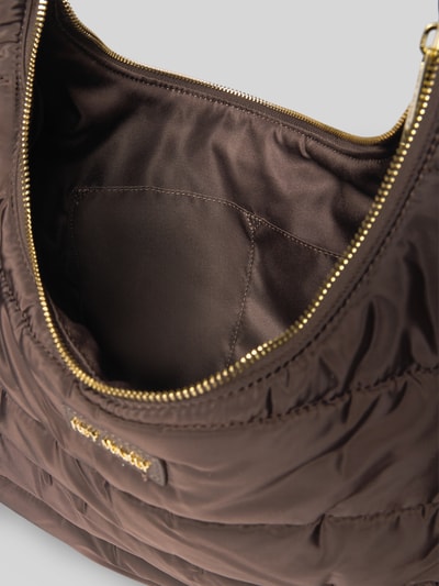 Produktfoto, Shopper mit Logo-Detail Modell 'Alltime Buddy' von Hey Marly in Braun, gesteppt, goldener Reißverschluss, Innenfach sichtbar