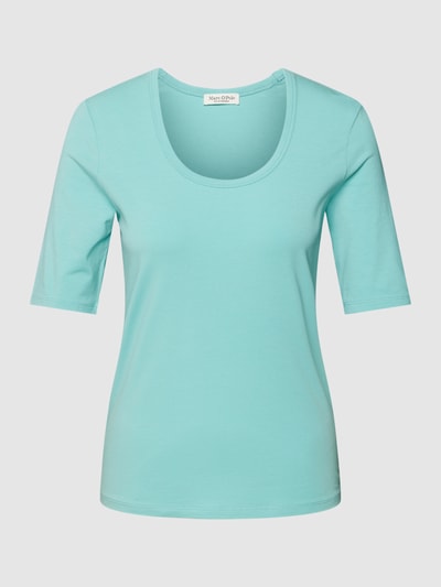 Marc O'Polo T-shirt met labeldetail Turquoise - 2