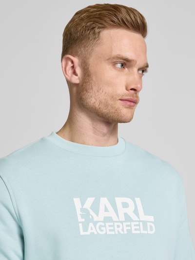 Karl Lagerfeld Sweatshirt mit Label-Print Hellblau 3