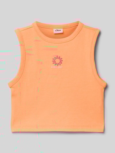 s.Oliver RED LABEL Slim Fit Top mit Baumwollanteil Neon Orange 1