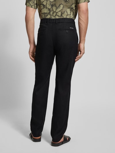 Marc O'Polo Tapered Leinenhose mit Bundfalte Modell 'OSBY JOGGER' Black 5