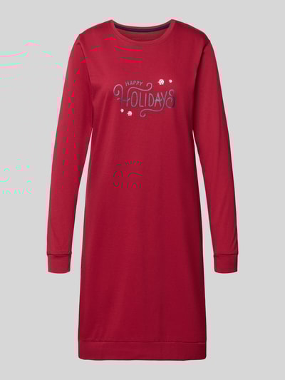 Happy Shorts Regular fit nachthemd met all-over motiefprint, model 'XMAS' Rood - 1