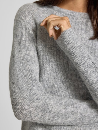 MOS MOSH Strickpullover mit Rundhalsausschnitt Modell 'Tammy' Mittelgrau Melange 3